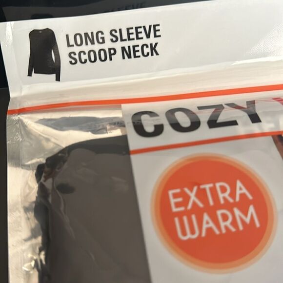 32 Degrees | Long Sleeve Scoop Neck Shirt In Black Size L - Picture 2 of 4